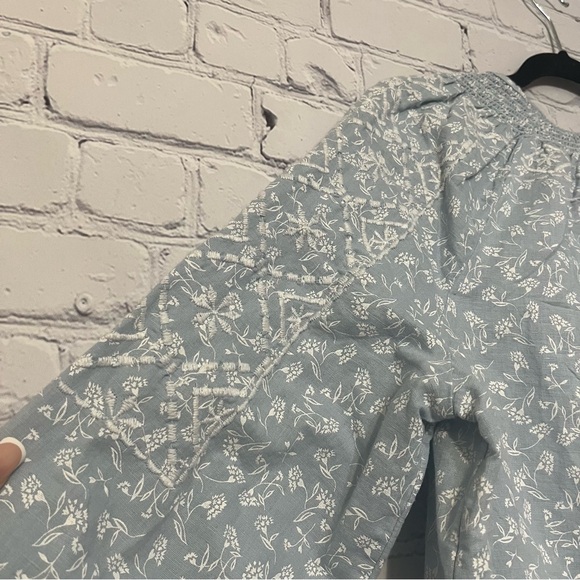 Joie Cottage Core Boho Embroidered Tassel Tie Relaxed Peasant Floral Blouse NWT - Picture 9 of 9